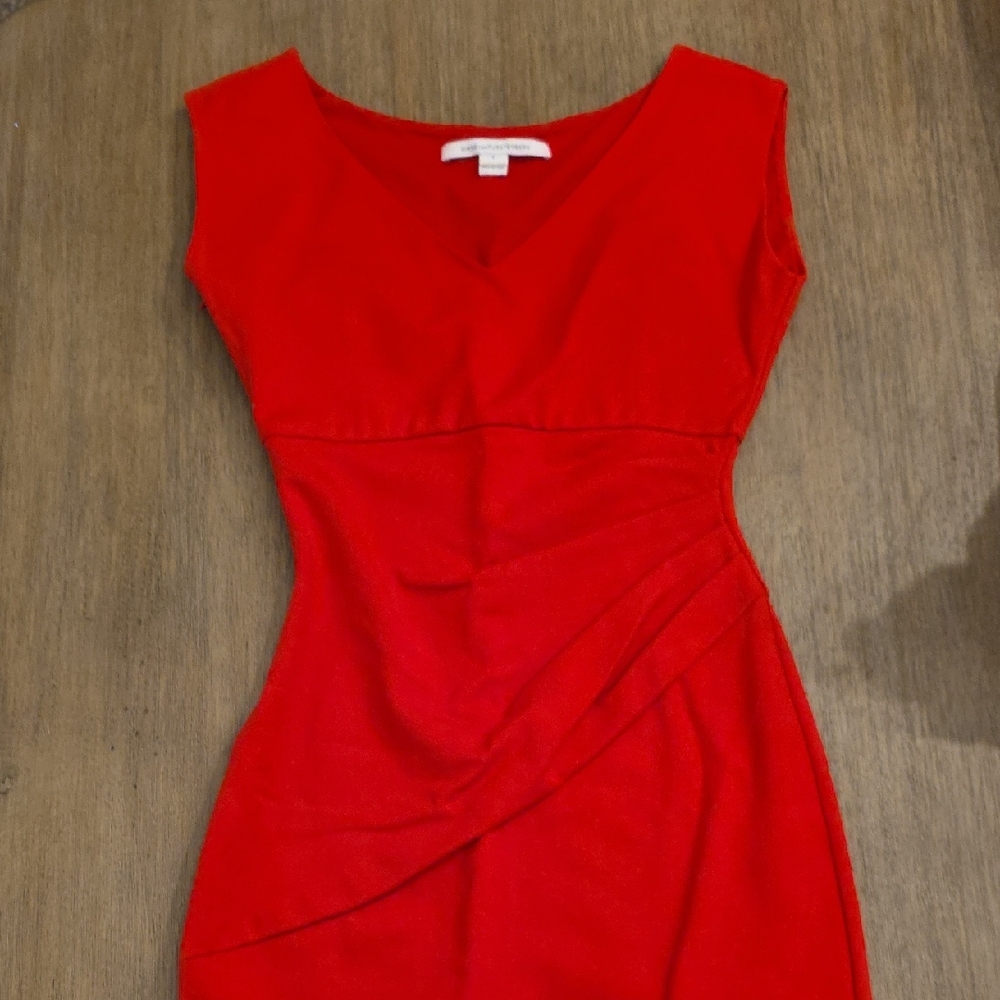 Diane Von Furstenberg Vibrant Red Midi Sheath Dress